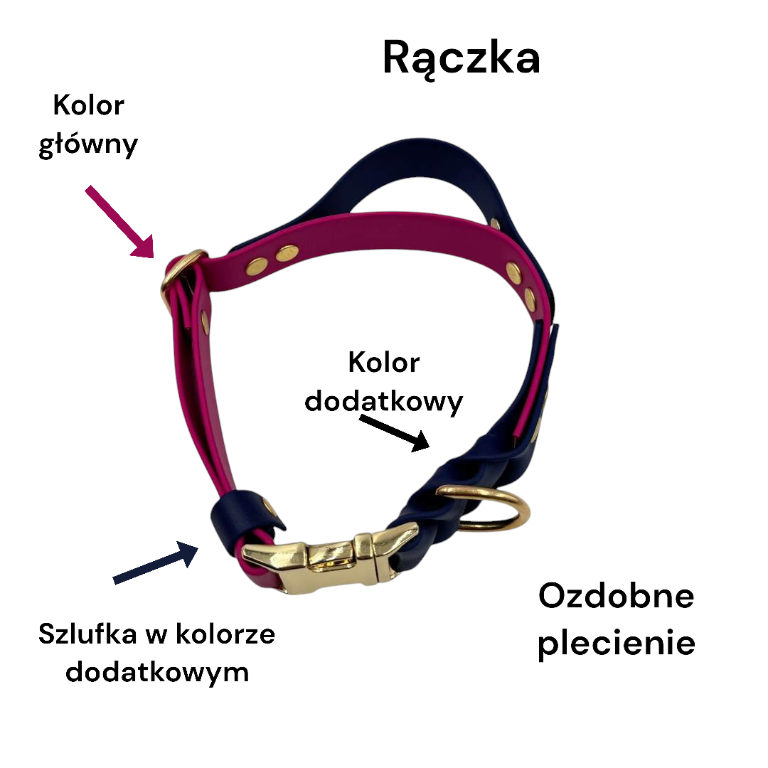 OBROŻE BIOTHANE® Na KLAMRĘ ZATRZASKOWĄ Z PLECIENIEM ORAZ RĄCZKĄ - obrazek 5